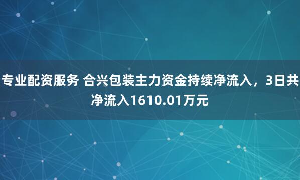 专业配资服务 合兴包装主力资金持续净流入，3日共净流入1610.01万元