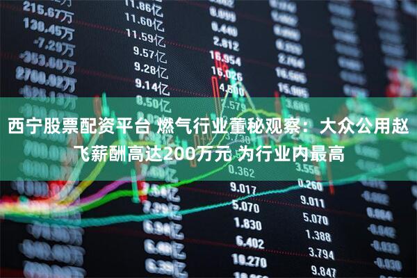 西宁股票配资平台 燃气行业董秘观察：大众公用赵飞薪酬高达200万元 为行业内最高